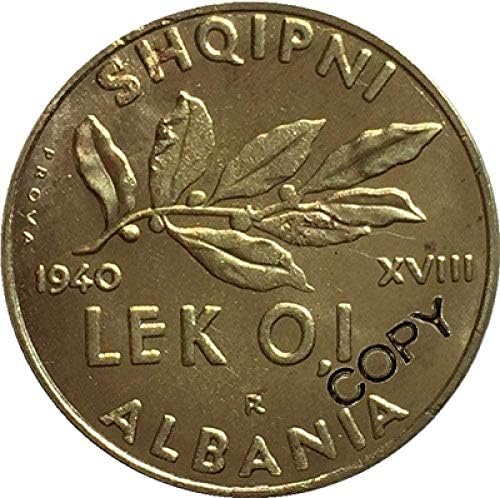 אתגר מטבע אלבניה 1940 מטבעות עותק לקולקציית מטבעות עיצוב משרדים בחדר הבית