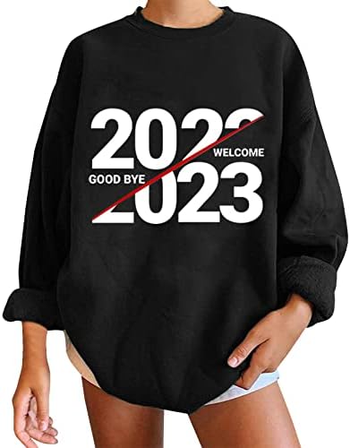 נשים של 2023 ארוך שרוול למעלה עגול צוואר זרוק כתף סוודר סווטשירט קלאסי-בכושר קל משקל חולצה