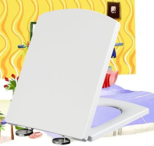 מושב שירותים מרובע מושב אסלה רך קרוב מושב אסלה זול עם מכסה שירותים לבן קביעתו עם מכסה כיסוי, תיקון כפול צירים אל חלד,