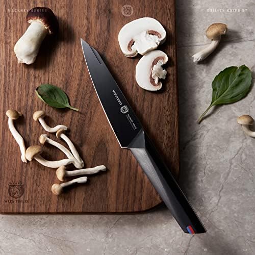 סט סכין מטבח מקצועי ווסטיד עם נדן, סכין שף חדה בגודל 8.5 אינץ 'וסט סכין מטבח בגודל 5 אינץ' - פחמן גבוה 7 קר17 מוב נירוסטה