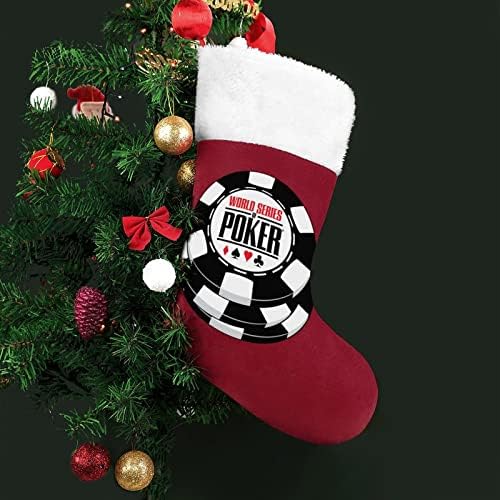 פוקר WSOP גרב גרביים תלויים מדפיסים קישוטי אח עץ חג המולד