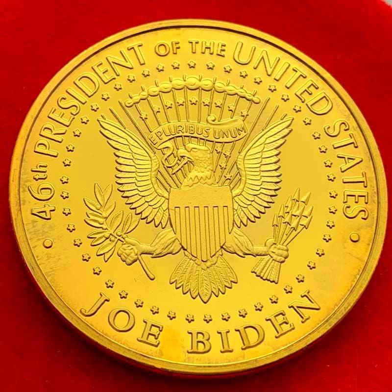 2021 נשיא הבחירות בארהב ביידן מדליה מצופה זהב מטבעות אספנות מטבעות מטבעות זהב מטבעות זיכרון מטבעות מטבעות