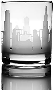 כוסות ויסקי של מוצרי גרינליין - כלי שתייה של 10 אונקיות לאוהבי שיקגו-חרוט בשיקגו, אילינוי סקייליין-כלי זכוכית דקורטיביים