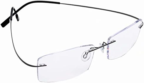 Titanium arimless inti-blu-ray קוראים קוראים מחשב +5.75 גברים אפור מסגרת אפור משקפיים משקפיים עם מקרה