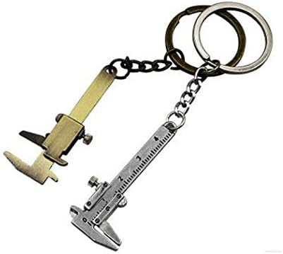 2 יחידות שימושי מיני ורניה קליפר כלי תליון מחוון שקופיות מחזיק מפתחות מפתח שרשרת 10 סמ