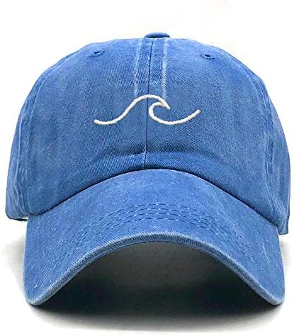 שטף כותנה גל רקום כובע בייסבול כובע גברים נשים-מתכוונן כובע