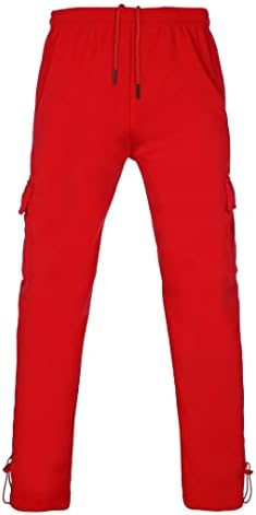 מכנסי טרנינג ספורט של Megub Mens מכנסיים רץ מזדמנים עם כיסים, רצועת המותניים המציגה מכנסיים ארוכים